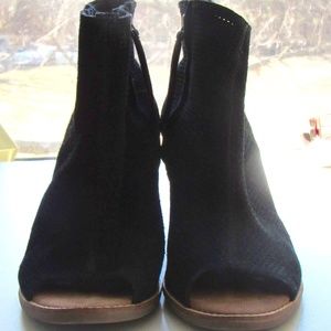 TOMS Open Toe Black Bootie